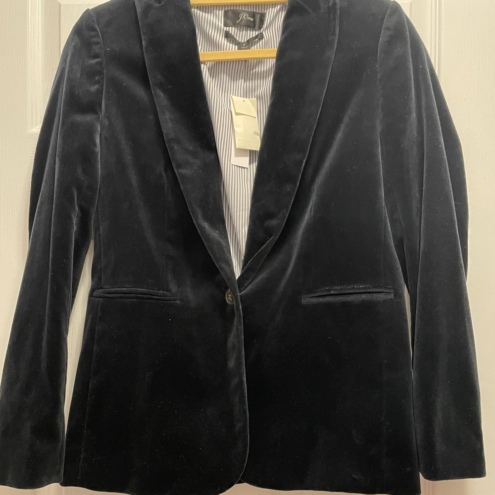 J. crew Parke velvet blazer - black new with tags